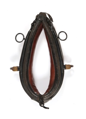 Lot 561 - Antique leather horse harness with hames