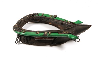 Lot 572 - Antique leather and wood horse collar harness