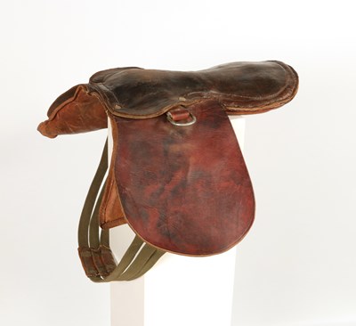 Lot 582 - Military leather horse saddle