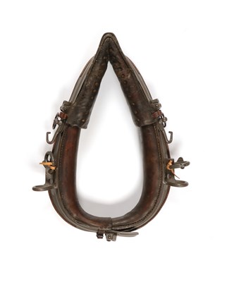 Lot 586 - Military adjustable leather and metal horse collar harness