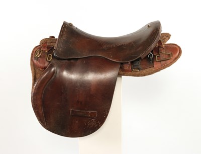 Lot 587 - Cavalry Officer leather horse saddle