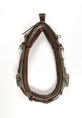 Lot 590 - Military adjustable leather and metal horse collar harness