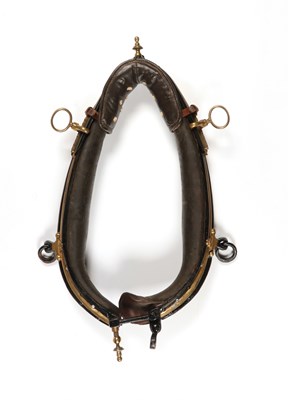 Lot 591 - Military adjustable leather and metal horse collar harness