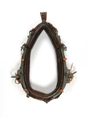 Lot 601 - Military adjustable leather and metal horse collar harness