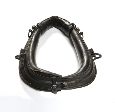 Lot 605 - Military adjustable leather and metal horse collar harness