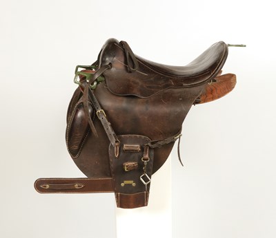 Lot 607 - Dutch cavalry leather horse saddle