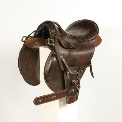 Lot 607 - Dutch cavalry leather horse saddle