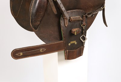 Lot 607 - Dutch cavalry leather horse saddle