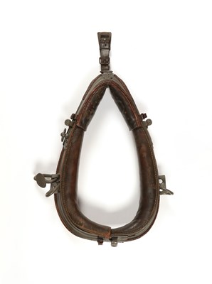 Lot 608 - Military adjustable leather and metal horse collar harness