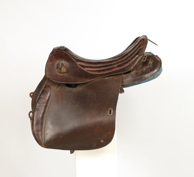 Lot 609 - Dutch military leather horse saddle