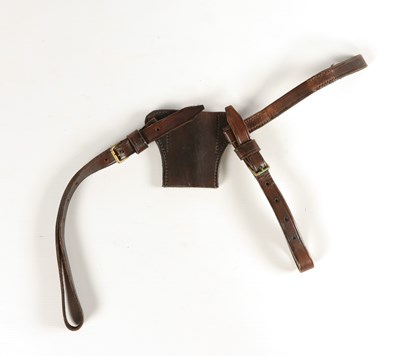 Lot 613 - Two Dutch cavalry leather sword hangers