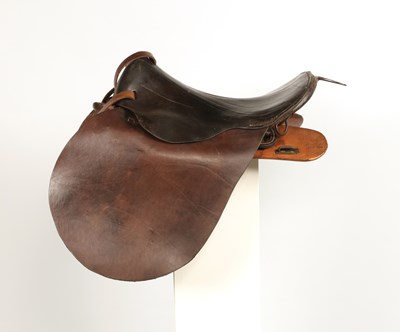 Lot 619 - Dutch cavalry leather horse saddle