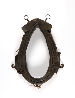 Lot 624 - Antique leather and wood horse collar harness