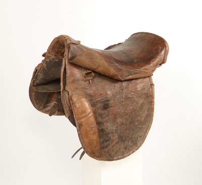 Lot 660 - Antique leather horse saddle