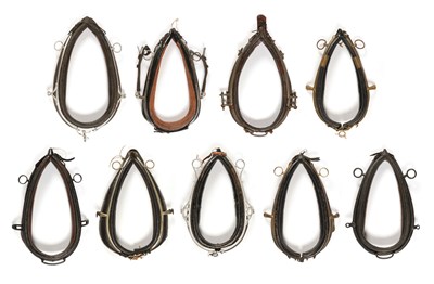 Lot 665 - Nine various horse collar harnesses