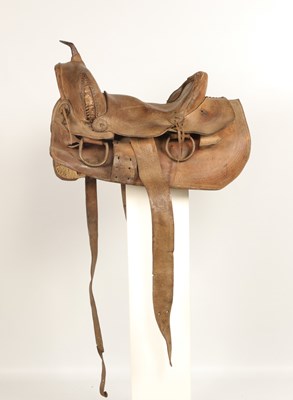 Lot 685 - Antique Texas Western leather saddle