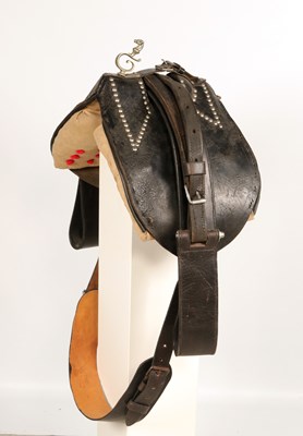 Lot 709 - Leather horse saddle, with girth