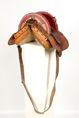 Lot 710 - Leather horse saddle, with girth