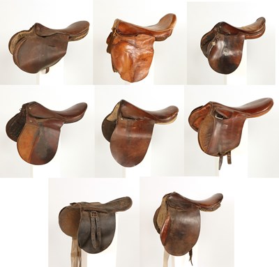 Lot 716 - Eigth various leather horse saddles