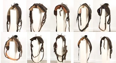 Lot 717 - Ten various leather horse saddles