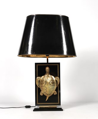 Lot 251 - A French Brass Macouba Turtle Lamp