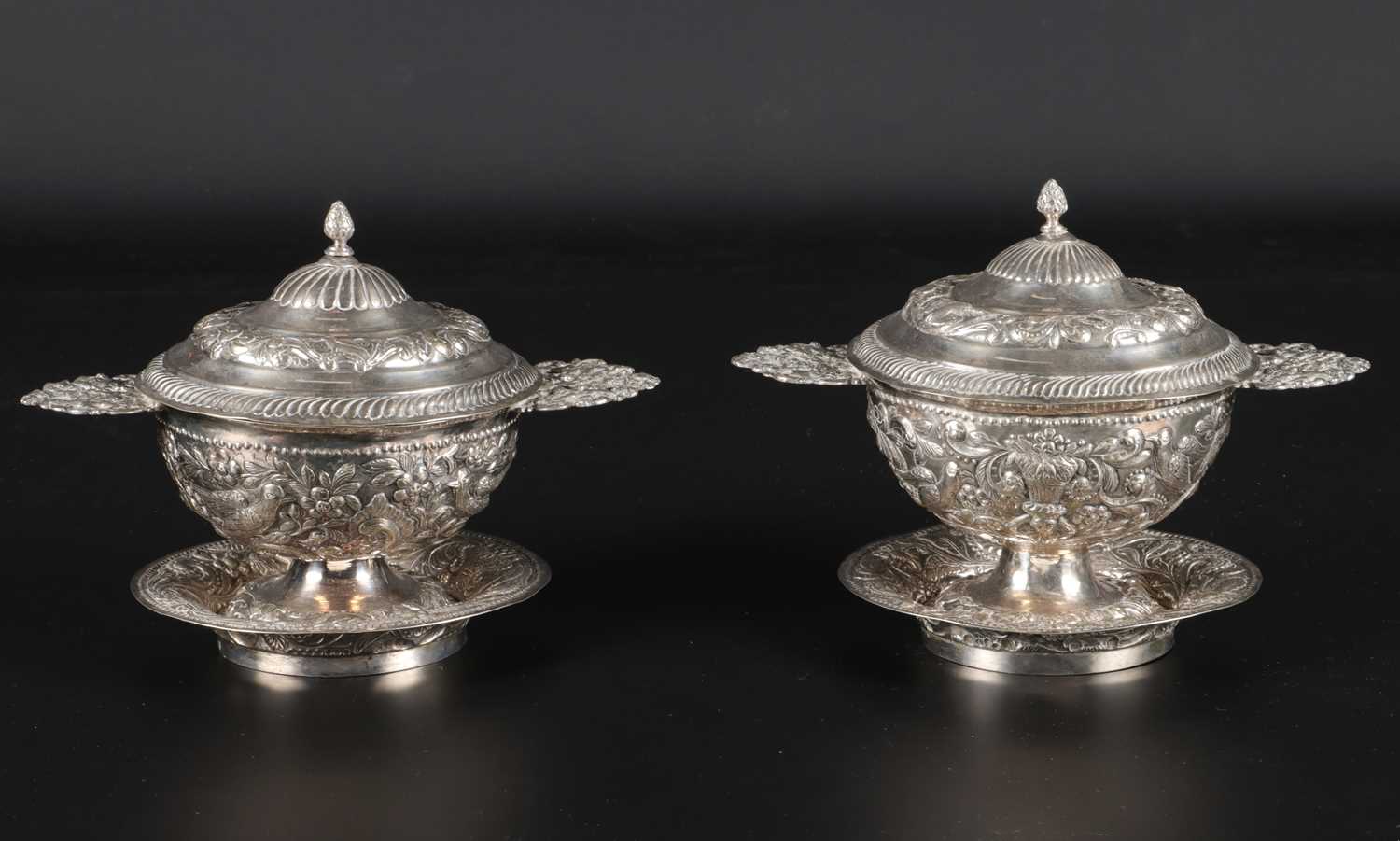 Lot 41 - Two Dutch Heavy Silver Brandy Bowls