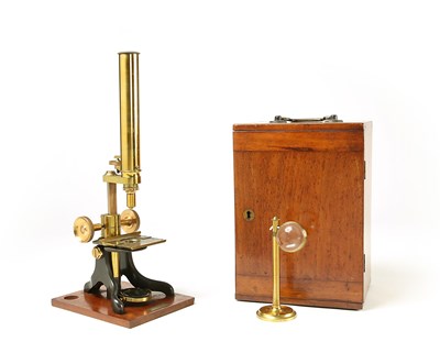 Lot 70 - An Archer & Sons Brass Monocular Microscope, Ca 1880