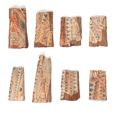 Lot 264 - Indonesian Painted Palm Leaf Roof Tiles