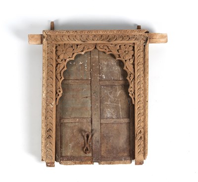 Lot 358 - Carved Indian Teakwood Window Frame