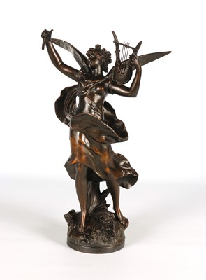 Lot 1001 - Louis Moreau (1883-1958) - Sculpture of a woman with Lyre