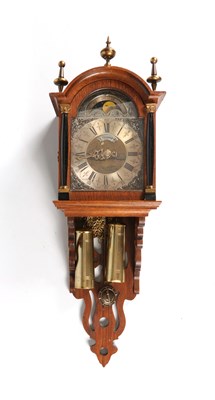 Lot 1019 - Dutch Frisian clock with moon phase - Warmink