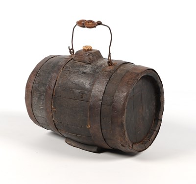 Lot 1049 - Antique Oak Gun Powder Barrel