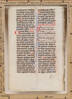 Lot 101 - Manuscript sheet after Guido of Arezzo 13t/14th century