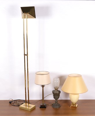 Lot 1138 - A Knudt floor lamp and 3 table lamps in various designs