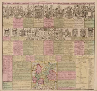 Lot 243 - Cartografie - C. Specht (1654-1710) Kort Begryp van Duytsland, de drie Ryx Collegien [....] - 1710