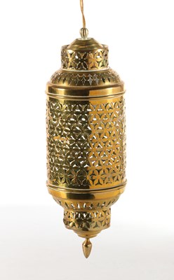 Lot 1104 - Moroccan/Moorish-style brass lantern.