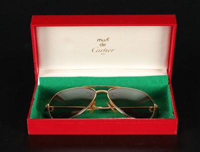 Lot 43 - Cartier Verdome vintage Sunglasses 80th's