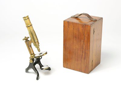Lot 75 - A William Stanley Brass Monocular Microscope, Ca 1890