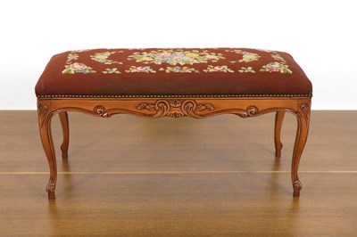 Lot 1187 - French Louis XV wooden footstool