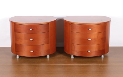 Lot 1243 - Two Oval Bedside Tables