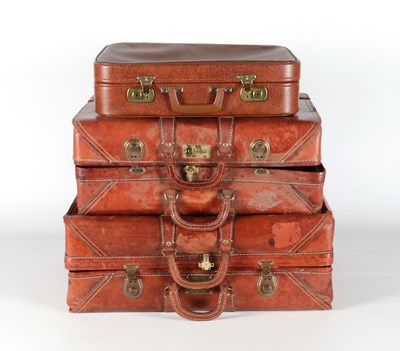 Lot 1250 - 3 Vintage leather suitcases.