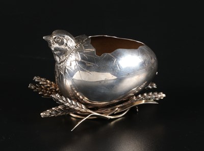 Lot 92 - Rare Gilt and Silver Plated Egg Spoon Warmer, by MAPPIN & WEBB