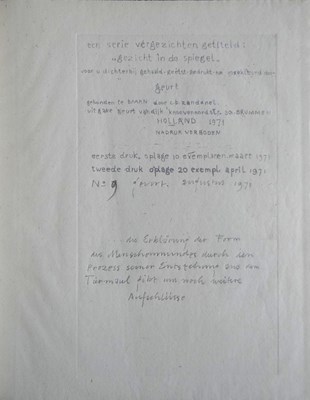 Lot 20 - Geurt Van Dijk (1941). Een serie vergezichten getiteld: "gezicht in de spiegel".