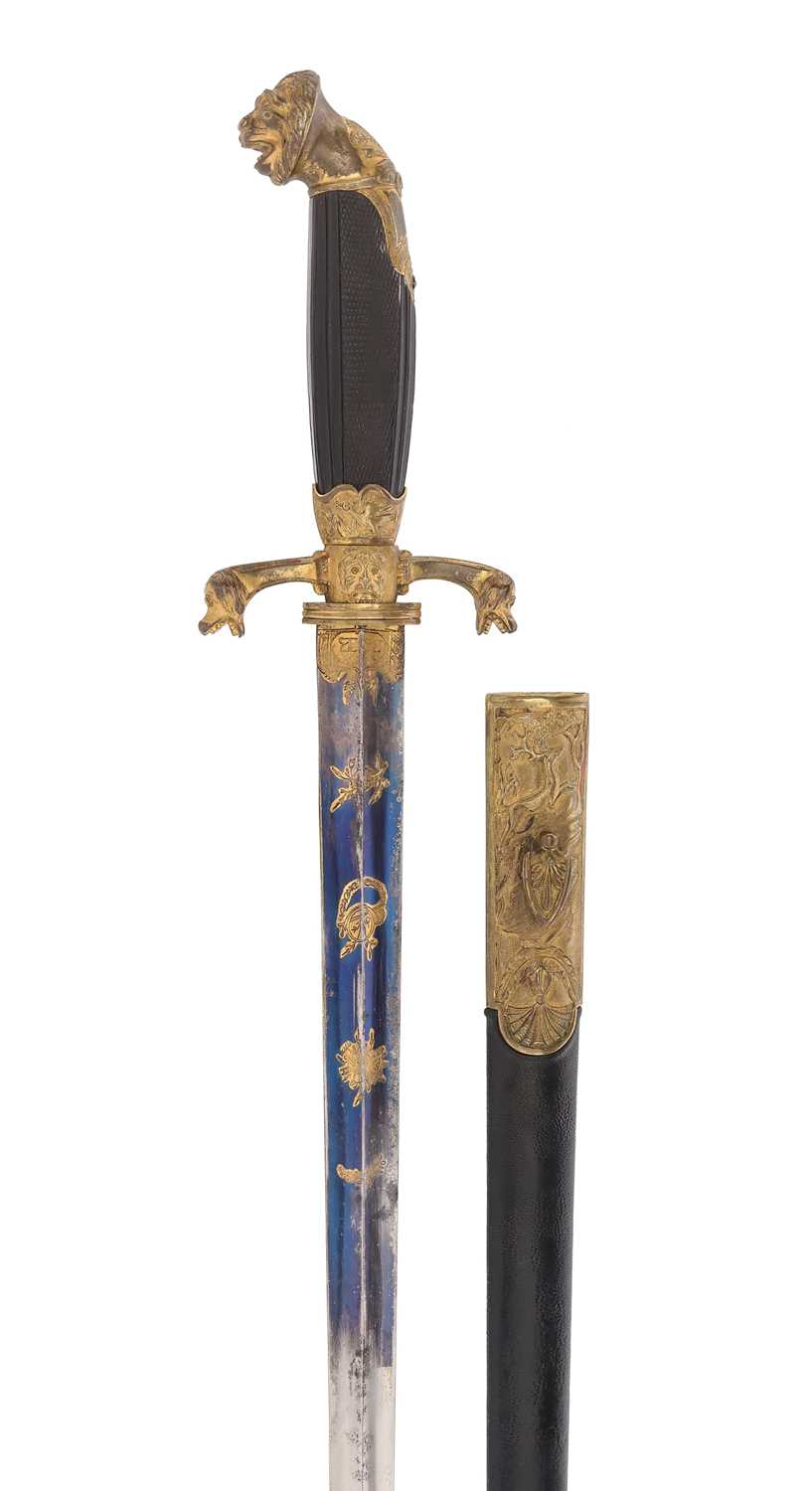 Lot 41 - 18TH CENTURY HIRSCHFÄNGER, or HUNTING SWORD