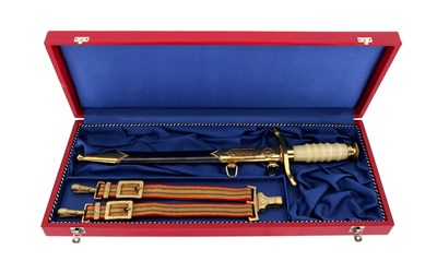 Lot 140 - GDR (DDR) GENERAL’S DAGGER IN PRESENTATION CASE.