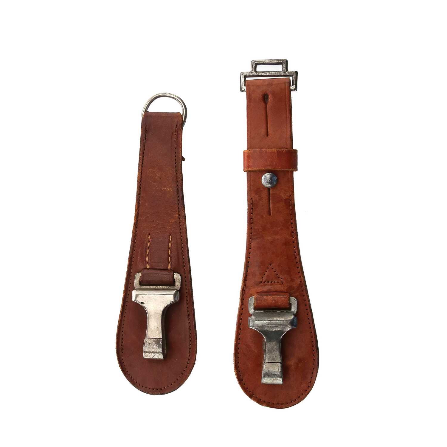 Lot 182 - 2X WW2 LEATHER BELT HANGERS