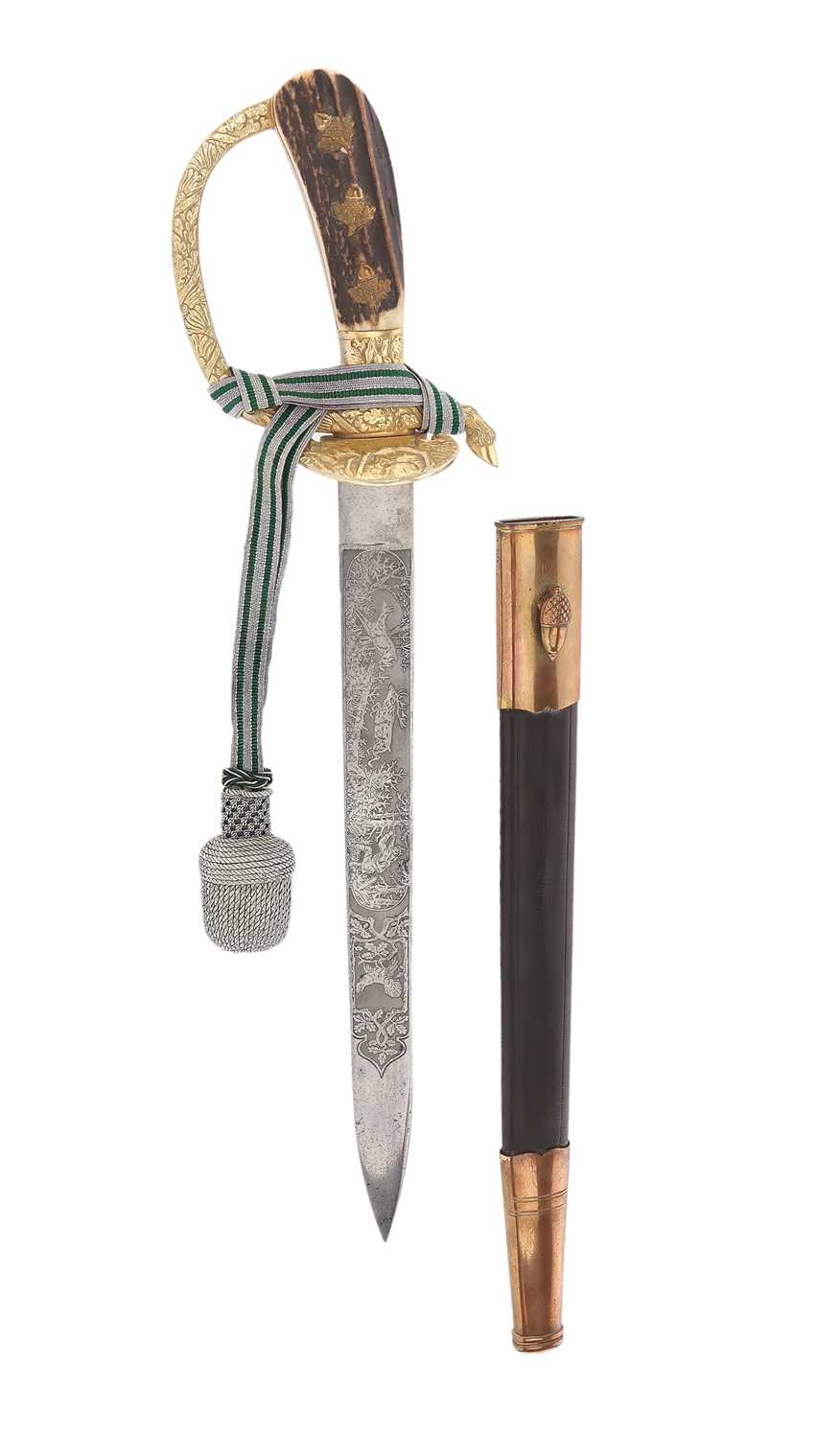 Lot 107 - WWII HUNTING DAGGER (HIRSHFÄNGER) FOR CHIEF FORESTER