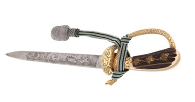 Lot 107 - WWII HUNTING DAGGER (HIRSHFÄNGER) FOR CHIEF FORESTER