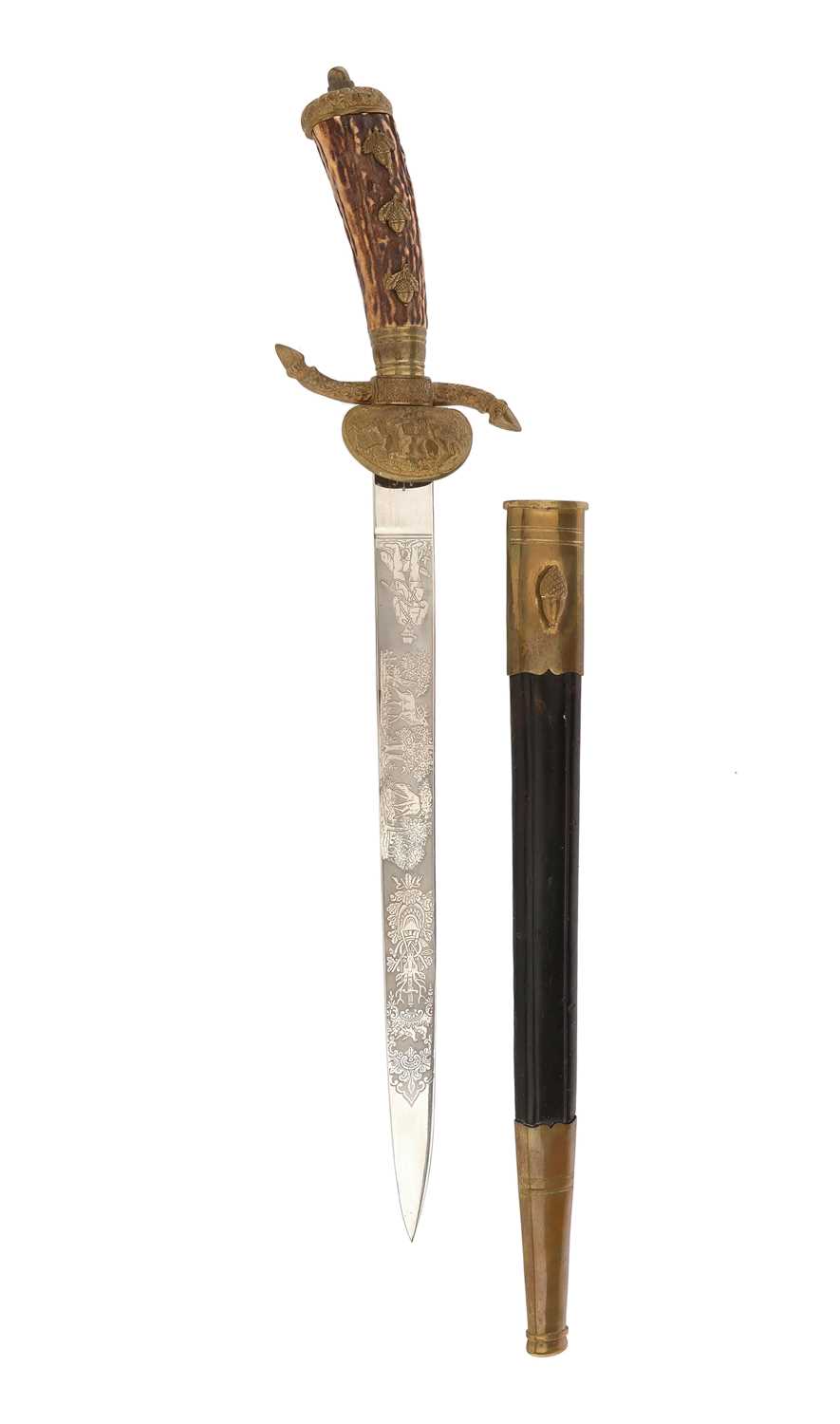 Lot 108 - GERMAN THIRD REICH TROPHY DAGGER (HIRSHFÄNGER)