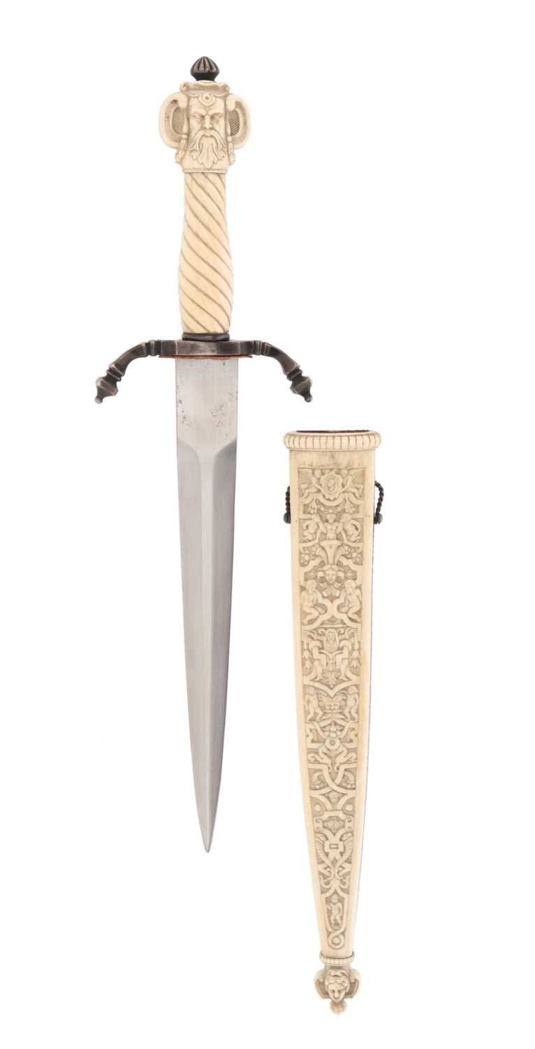 Lot 45 - 19TH CENTURY ITALIAN RENAISSANCE STYLE DAGGER